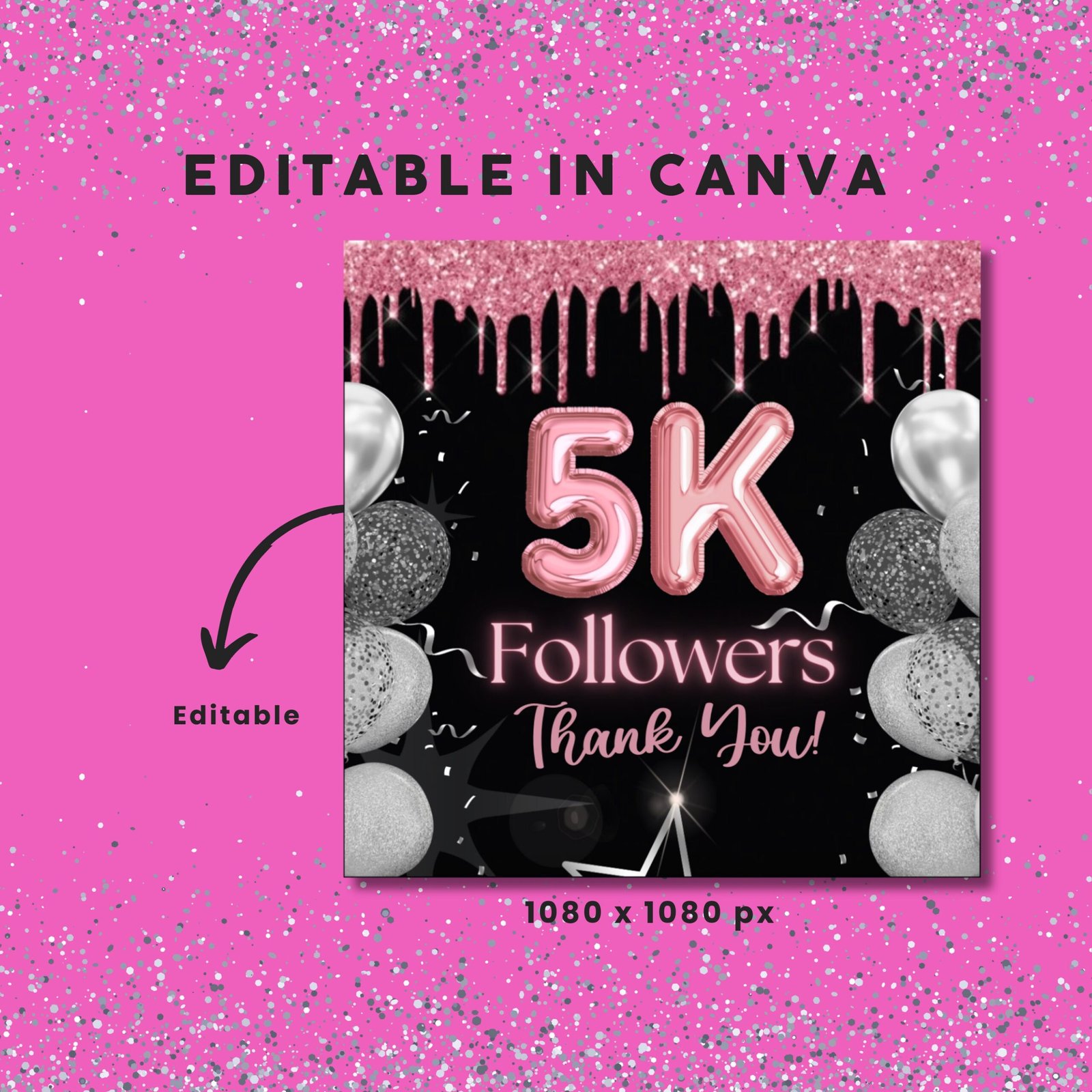 5K Followers Flyer Follower Template Social Media Follower - Image 3