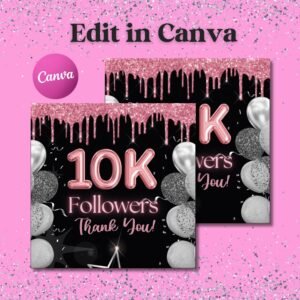 10K Followers Flyer Follower Template Social Media Follower