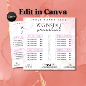 Editable Hair Price List Flyer Hair Price List