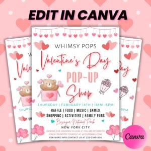 Valentine Pop Up Shop Flyer Valentine Event Flyer
