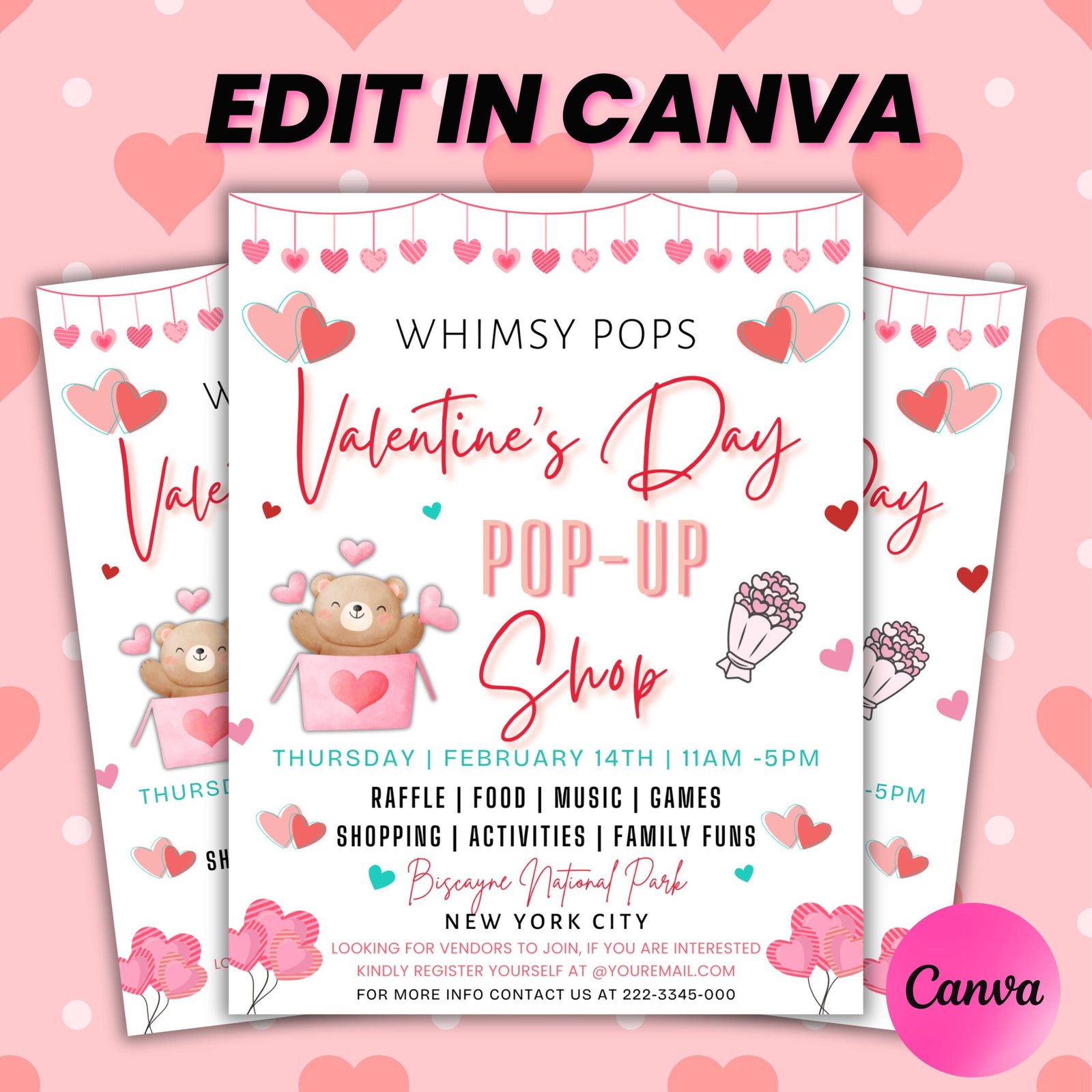 Valentine Pop Up Shop Flyer Valentine Event Flyer
