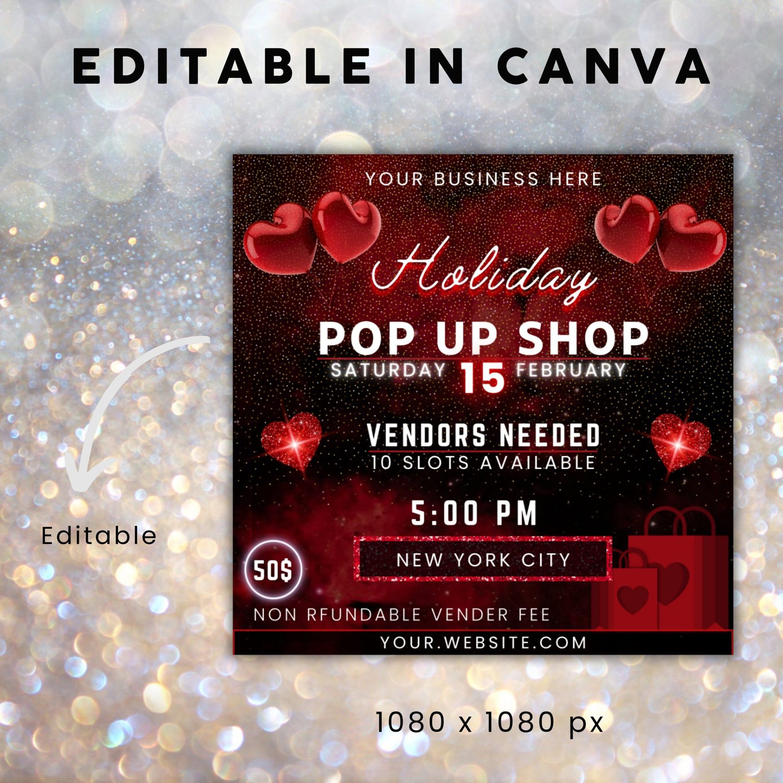 Valentine Pop Up Shop Flyer Valentine Event Flyer - Image 3
