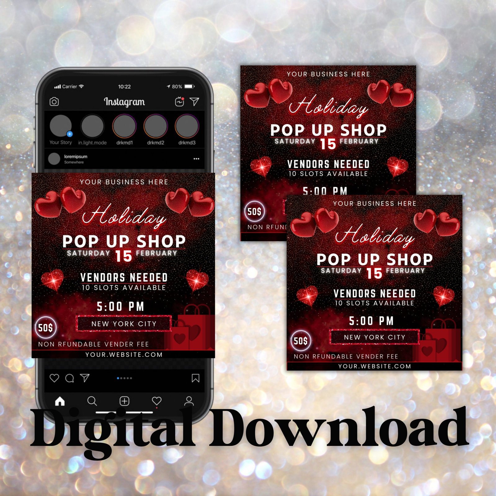 Valentine Pop Up Shop Flyer Valentine Event Flyer - Image 2