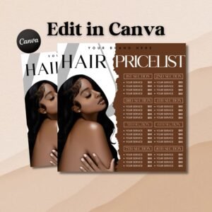 Editable Hair Price List Flyer Hair Price List
