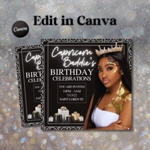 Capricorn Birthday Flyer Birthday Template Birthday Girl Party