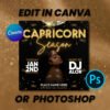 Capricorn Birthday Flyer Capricorn Birthday Invitation Capricorn Season