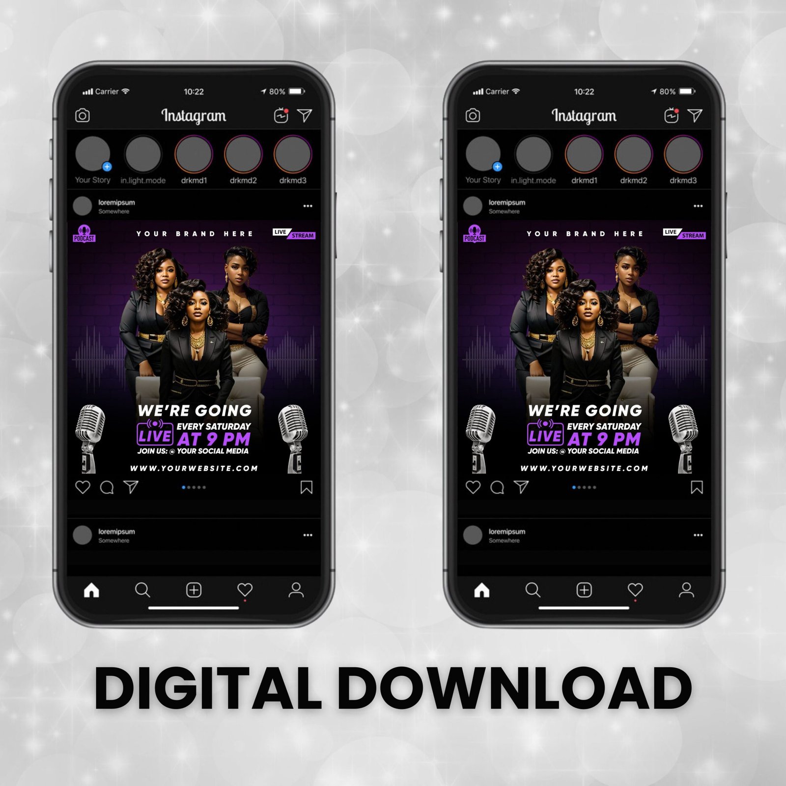 Podcast Flyer Editable Podcast Template Live Talk show - Image 2