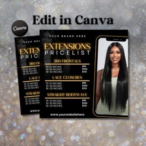 Editable Hair Price List Flyer Hair Price List