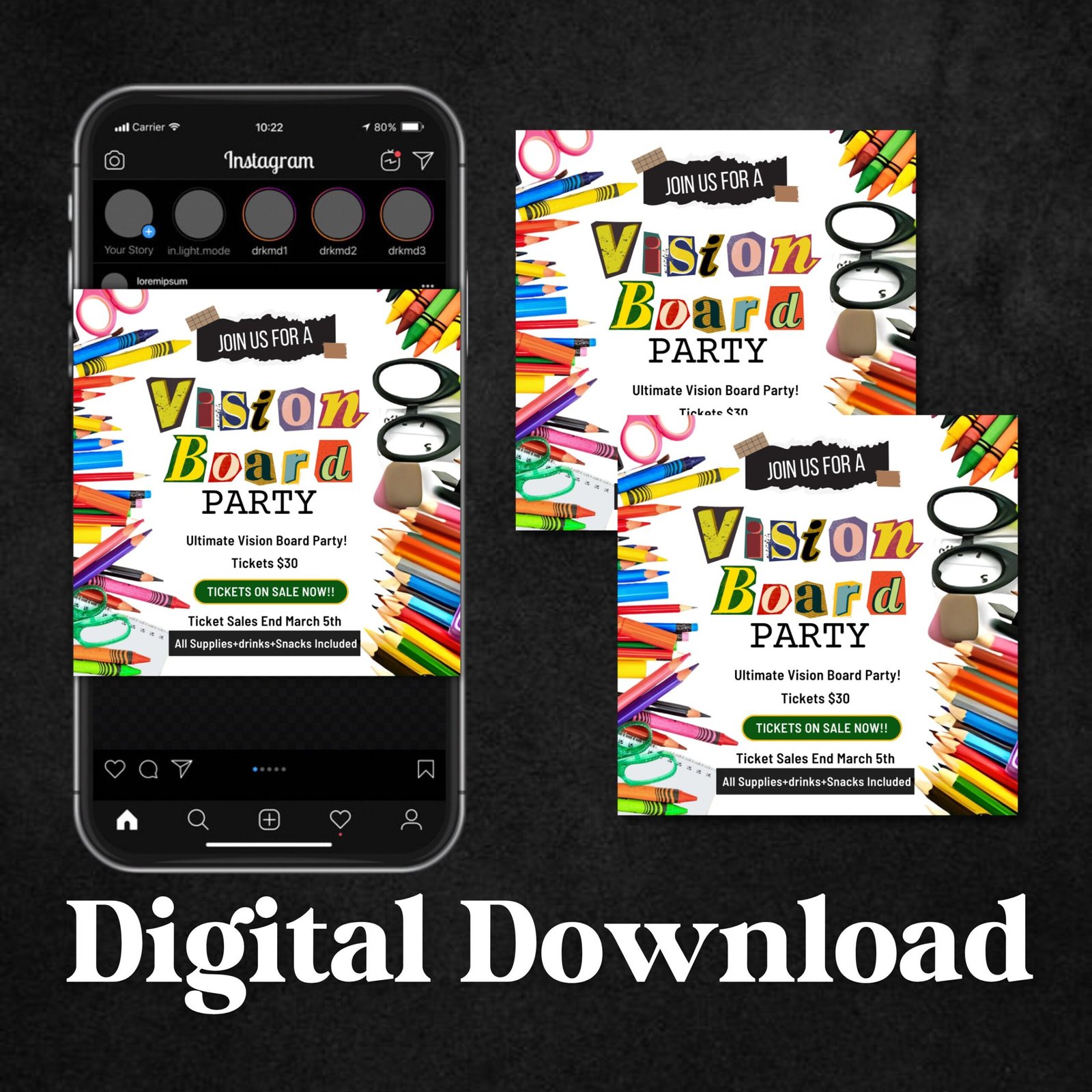 Vision Board Flyer Vision Board Party Flyer Manifesting - Image 2