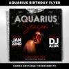 Aquarius Birthday Flyer Aquarius Bash Flyer Birthday flyer