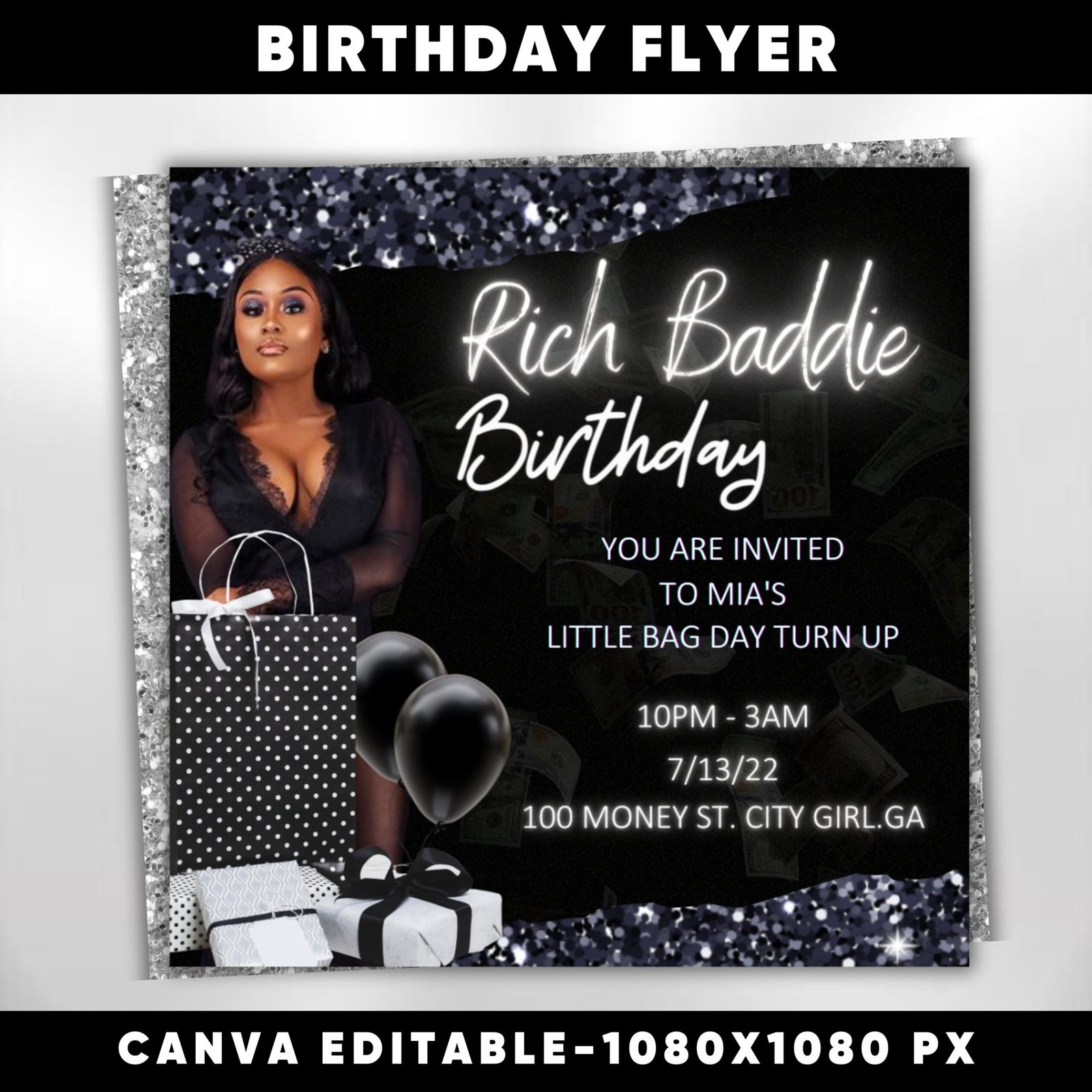 Birthday Bash Flyer Birthday Flyer Girl DIY Flyer