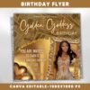 Birthday Flyer Template DIY Golden Goddess Bday Social
