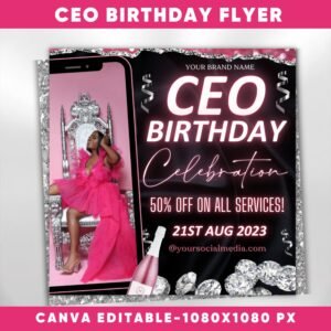 Ceo Birthday Flyer DIY Flyer Template Design Celebration