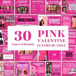 50+ Valentines Day Flyer Bundle February Booking Flyer