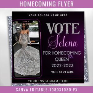 Vote Homecoming Queen Flyer Homecoming Flyer Campaign Flyer