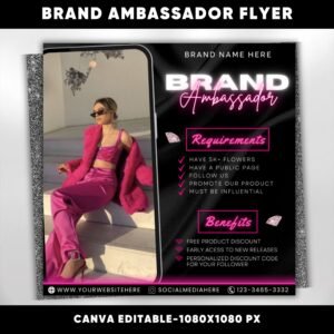 Brand Ambassador Flyer DIY Editable Instagram Template Social