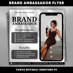 Brand Ambassador Flyer DIY Editable Instagram Template Social