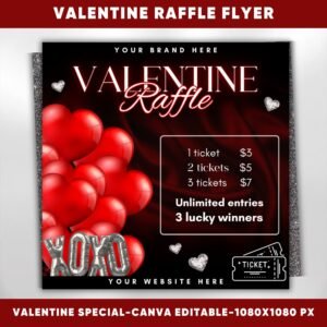 Raffle Flyer For Valentines Day DIY Flyer Template