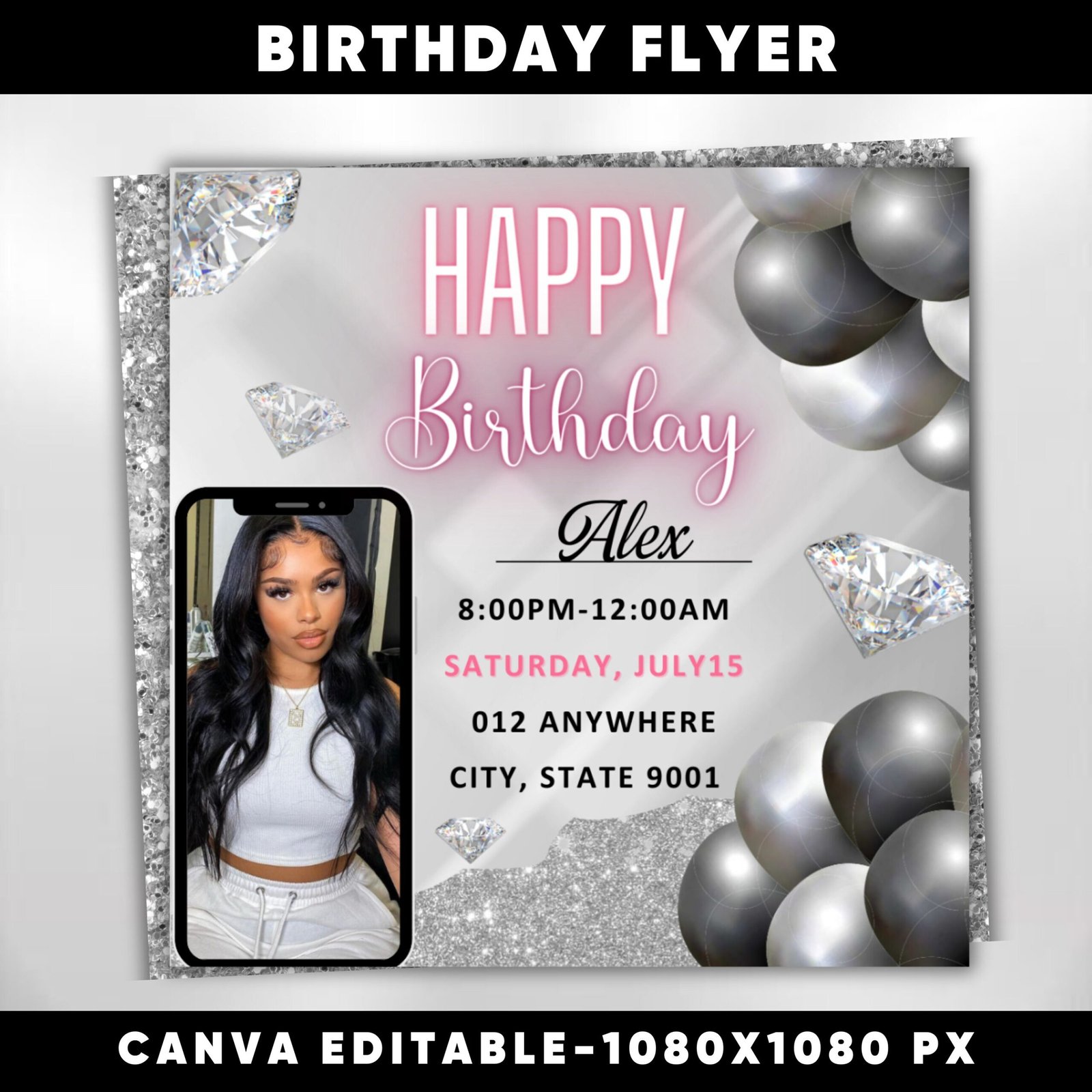 Happy Birthday Flyer Editable Birthday Flyer Birthday Girl