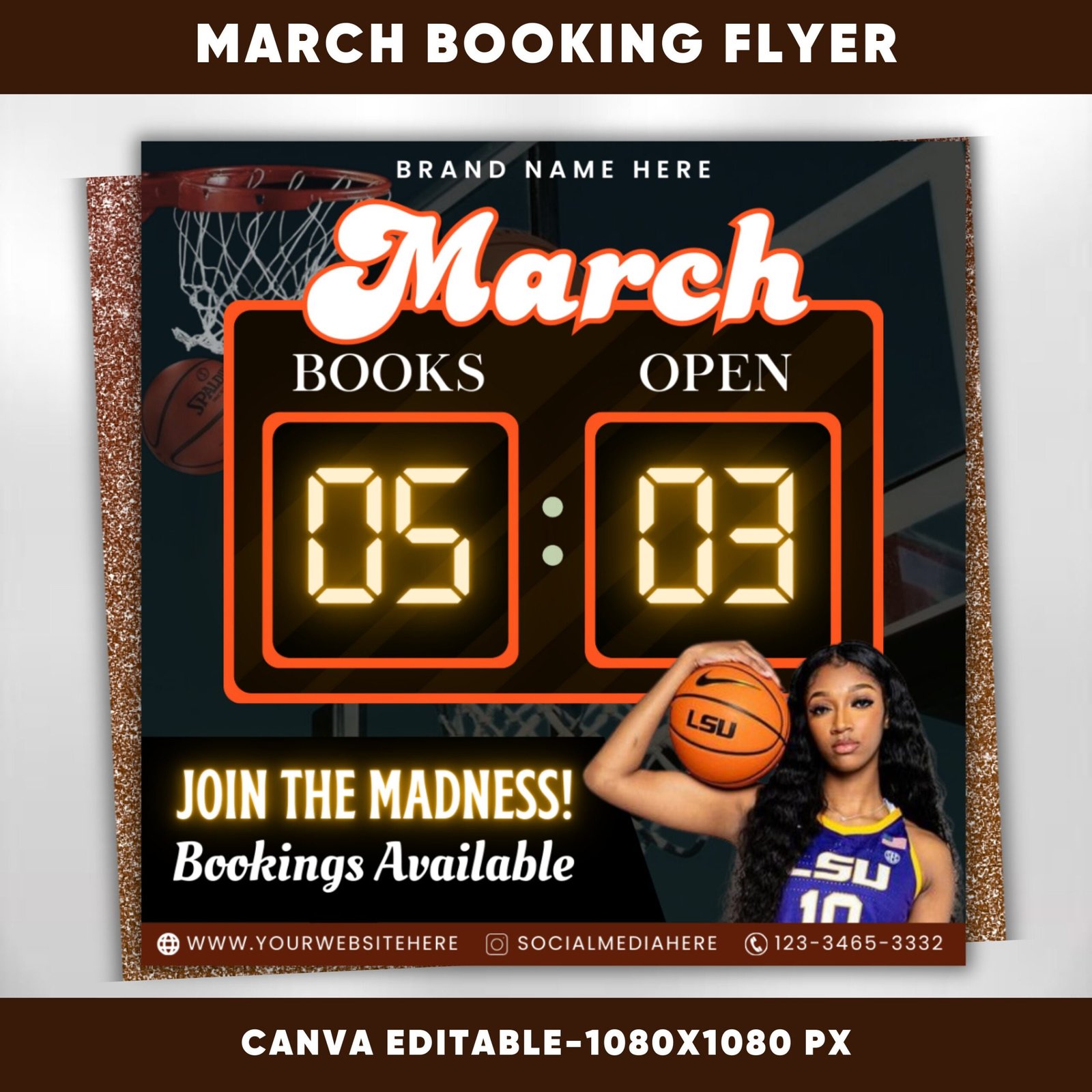 March Booking Flyer March Flyer March Books Basketball