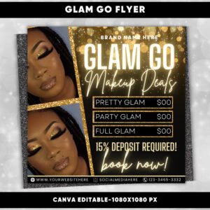 Editable Glam Go Makeup Special Deals Template Custom