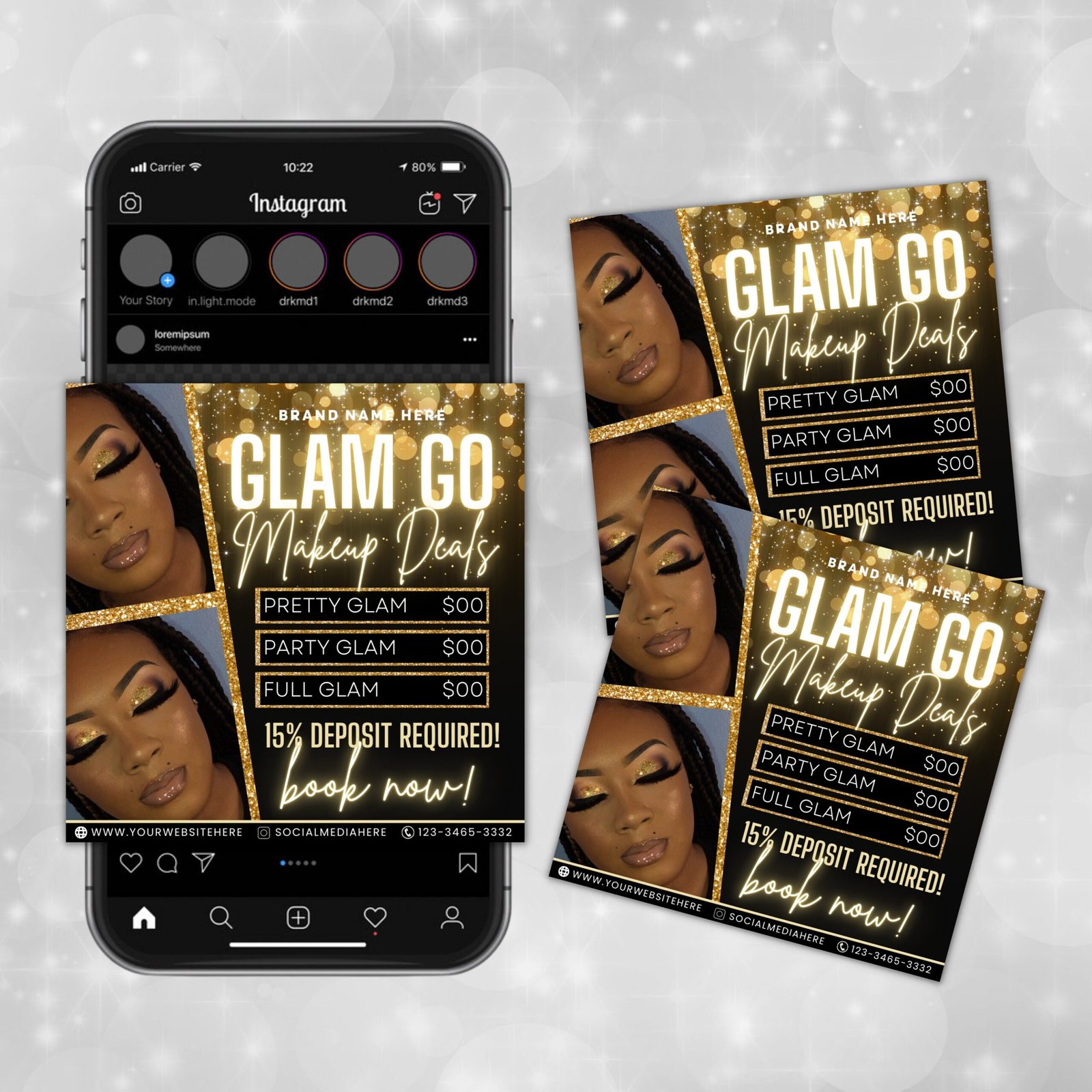 Editable Glam Go Makeup Special Deals Template Custom - Image 2