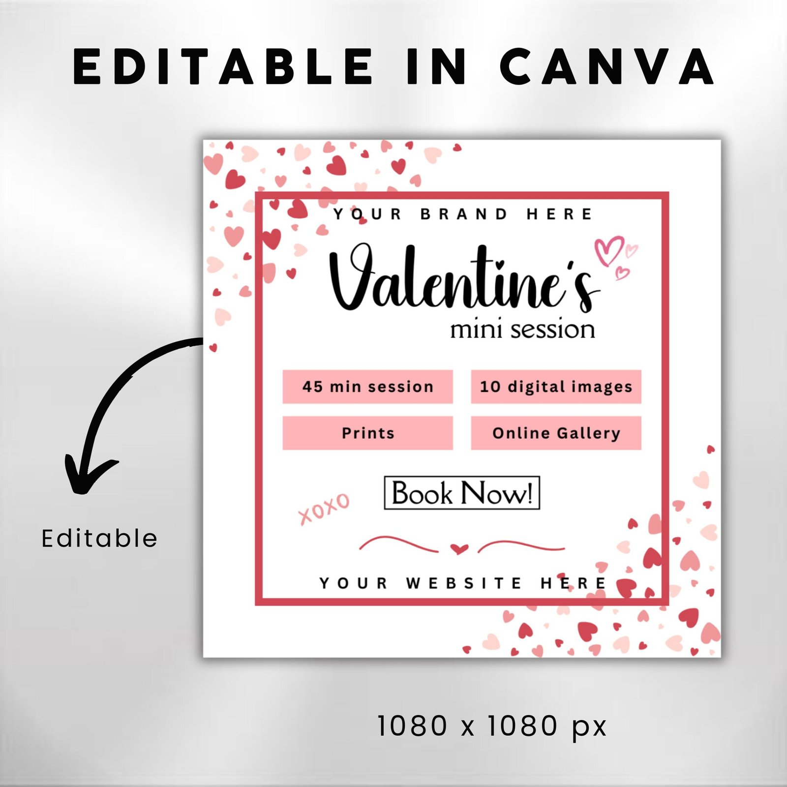 Valentines Photography Flyer Valentine's Mini Session Flyer Photography - Image 3