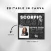 Scorpio Birthday Flyer Birthday Template Birthday Girl Party - Image 3