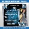 Scorpio Birthday Flyer Scorpio Birthday Invitation Birthday Flyer