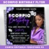 Scorpio Birthday Flyer Scorpio Birthday Invitation Birthday Flyer