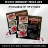 Money Bouquet Price List DIY Flyer Template Design