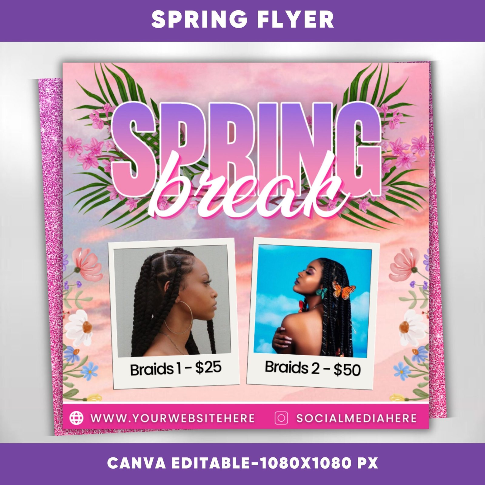 Spring Break Flyer Spring Booking Flyer Editable Spring