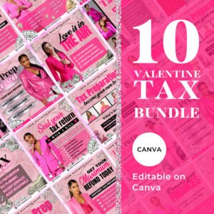 10 Valentines Tax Preparation Flyer Bundle February Tax