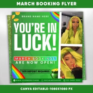 March Booking Flyer St.Patricks Day March Flyer March