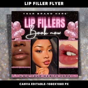 DIY Lip fillers flyer Lip Filler Flyers Canva