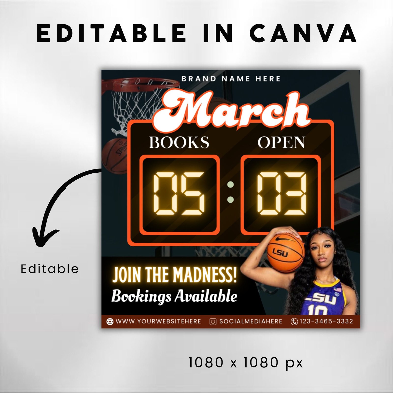 March Booking Flyer March Flyer March Books Basketball - Image 3