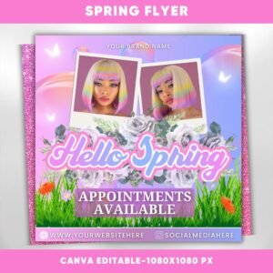 Hello Spring Flyer Spring Break Flyer Editable Spring