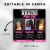 Braids Pricelist Flyer Template Braids Beauty Salon Flyer - Image 3