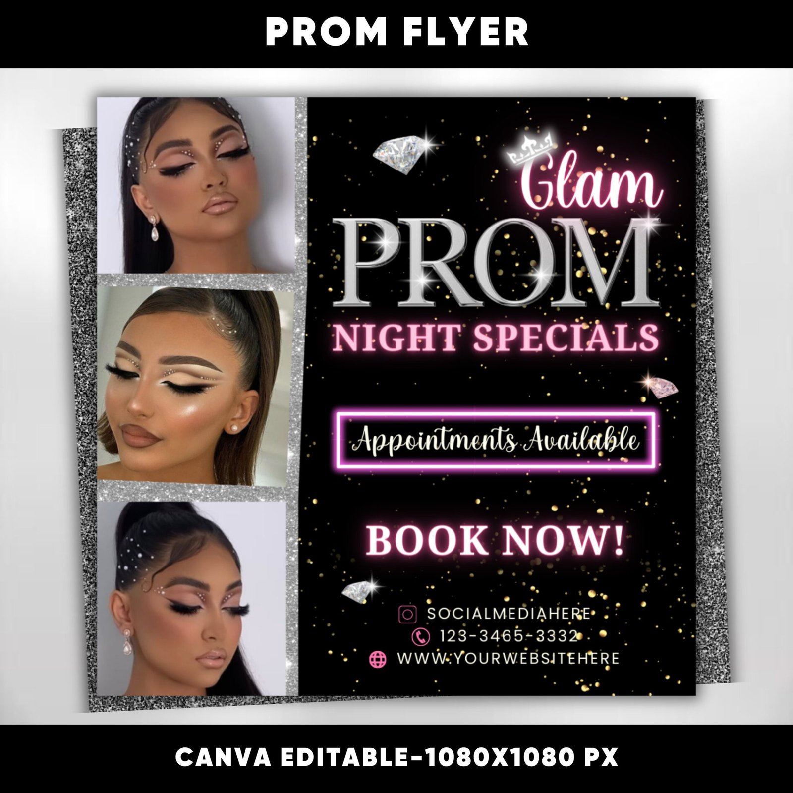 Prom Night Glam Flyer Prom Flyer DIY Flyer