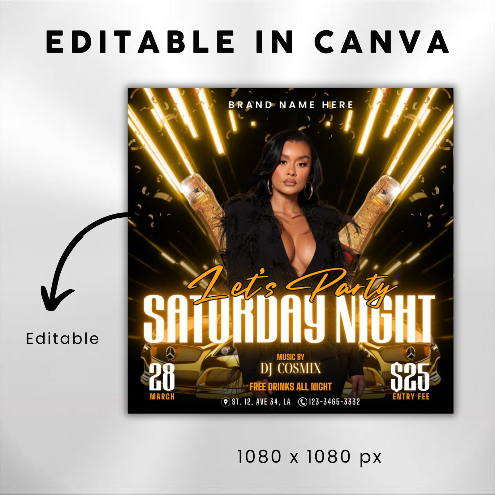 Club Flyer Template Event Flyer DIY Flyer Design - Image 3