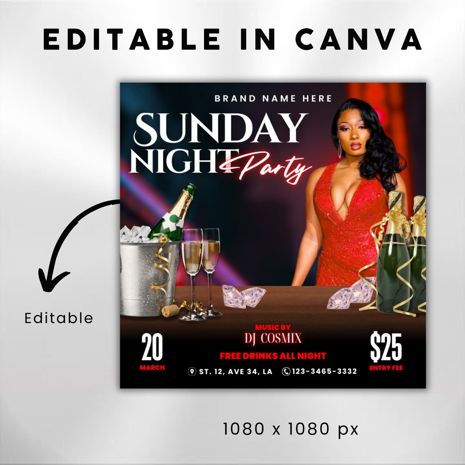 Club Flyer Template Event Flyer DIY Flyer Design - Image 3