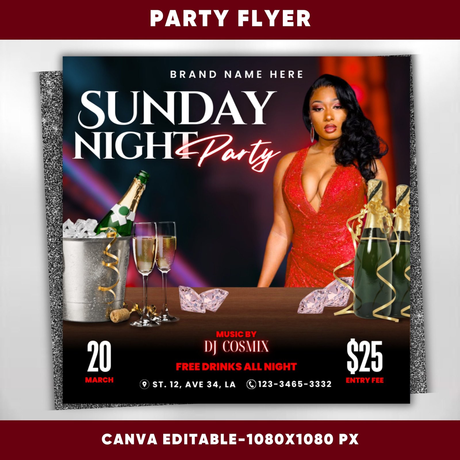 Club Flyer Template Event Flyer DIY Flyer Design