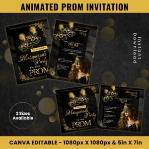 Prom Invitation Template Prom Masquerade Theme Flyer Prom