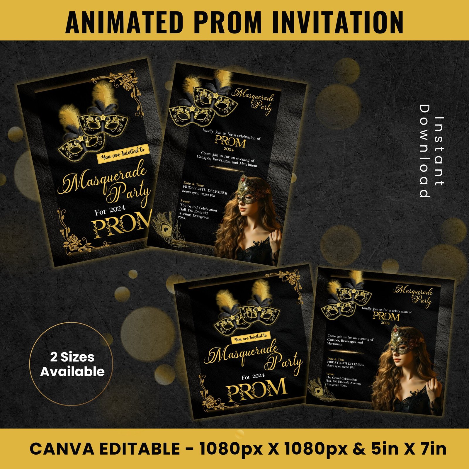 Prom Invitation Template Prom Masquerade Theme Flyer Prom