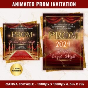 Prom Red Carpet Theme Flyer Prom Night Dance