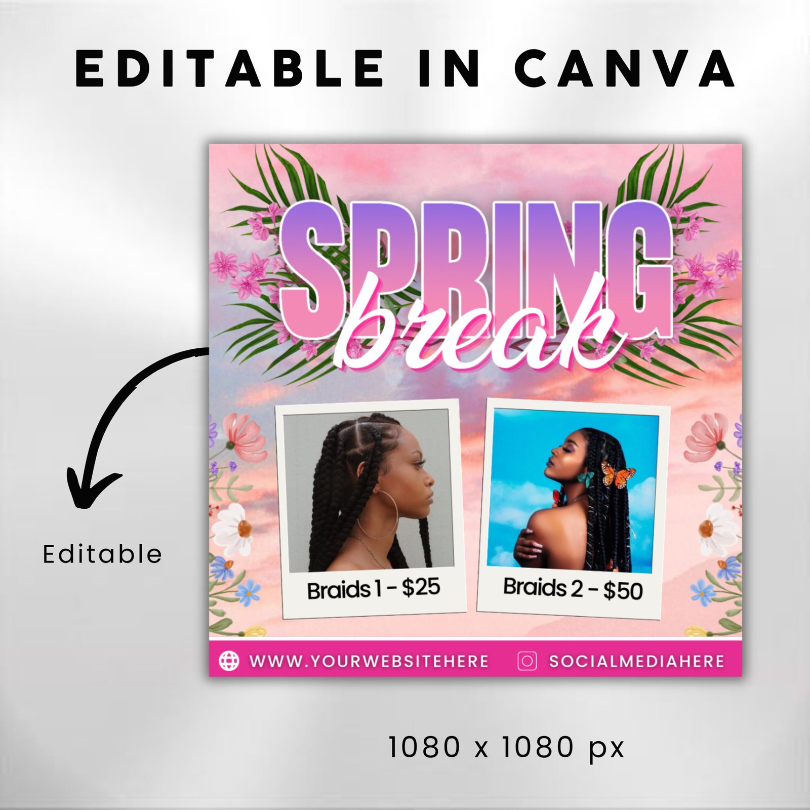 Spring Break Flyer Spring Booking Flyer Editable Spring - Image 3