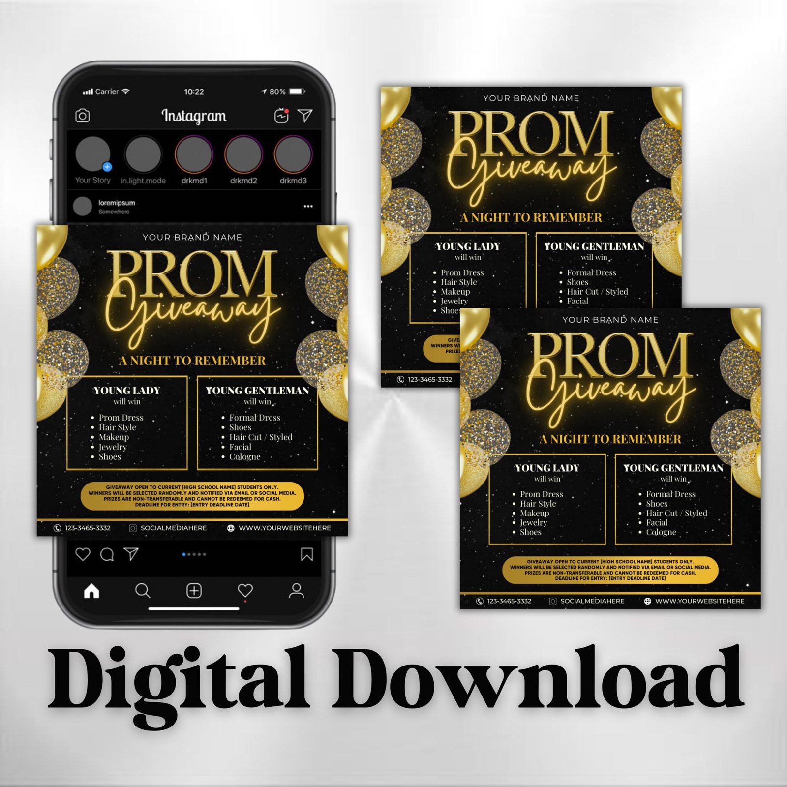 Prom Give Away Flyer Prom Sale Flyer Hairstylist - Image 2