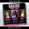 Braids Pricelist Flyer Template Braids Beauty Salon Flyer