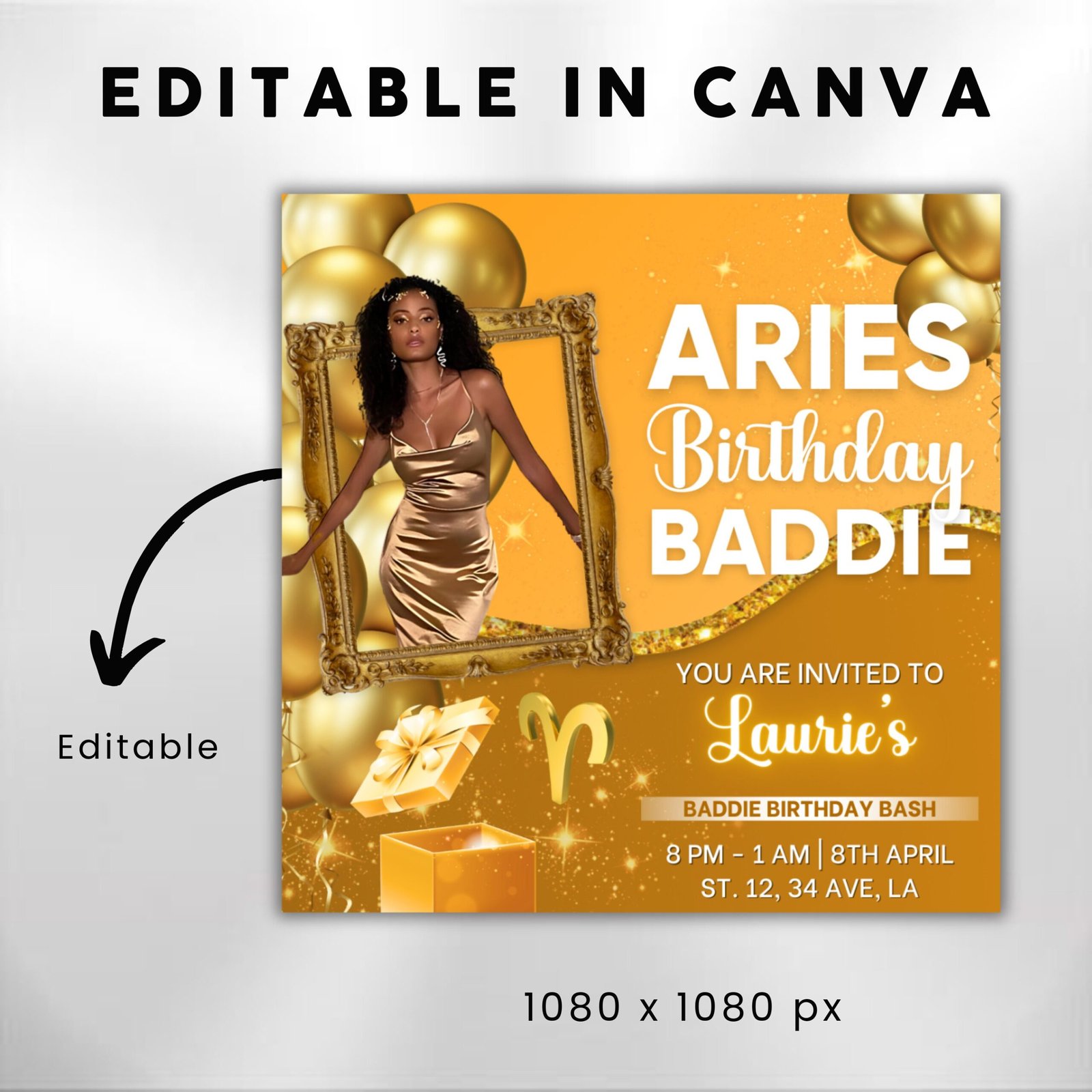 Aries Birthday Flyer Birthday Flyer Templates Girl Birthday - Image 3