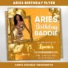 Aries Birthday Flyer Birthday Flyer Templates Girl Birthday